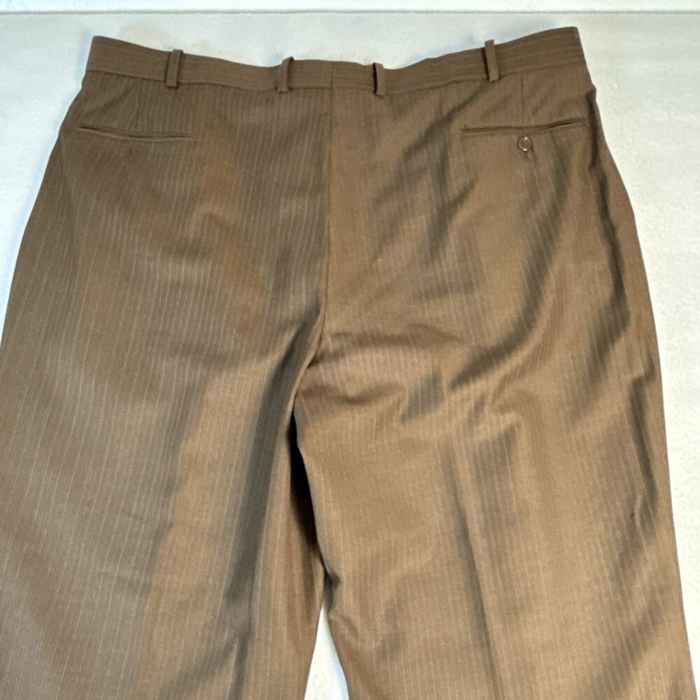 Luca Rossi Italia Mens Brown Pinstripe Suit Dress Pants 42W x 29L‎ - Picture 9 of 11